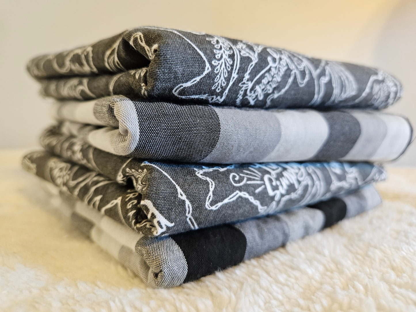 Zero Waste Grey Farmhouse Hand Towels