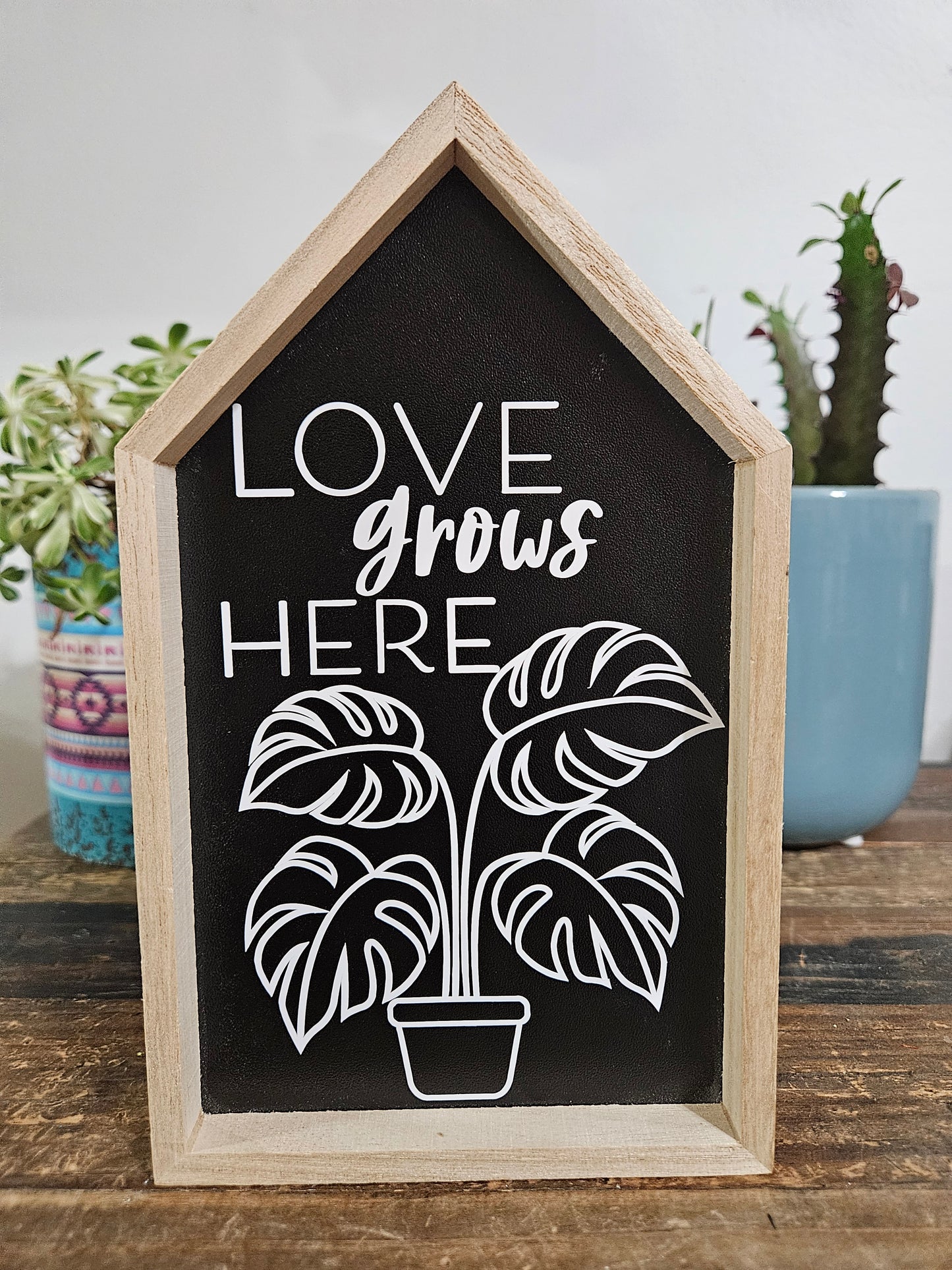 Wooden Decor Home Shaped