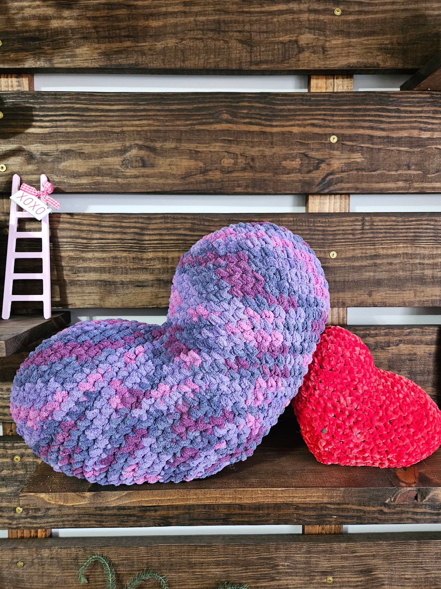 Crochet Heart Pillow