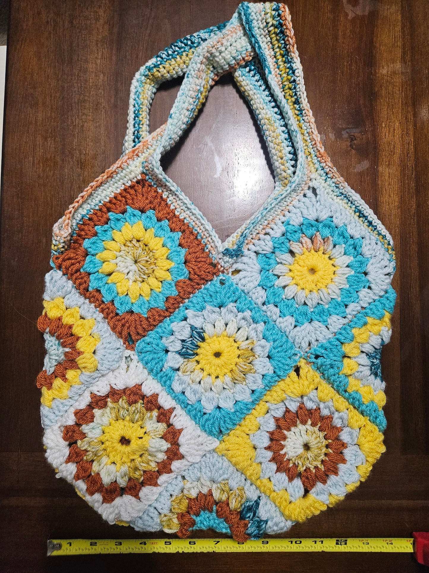 Granny Square Sunburst Crochet Purse