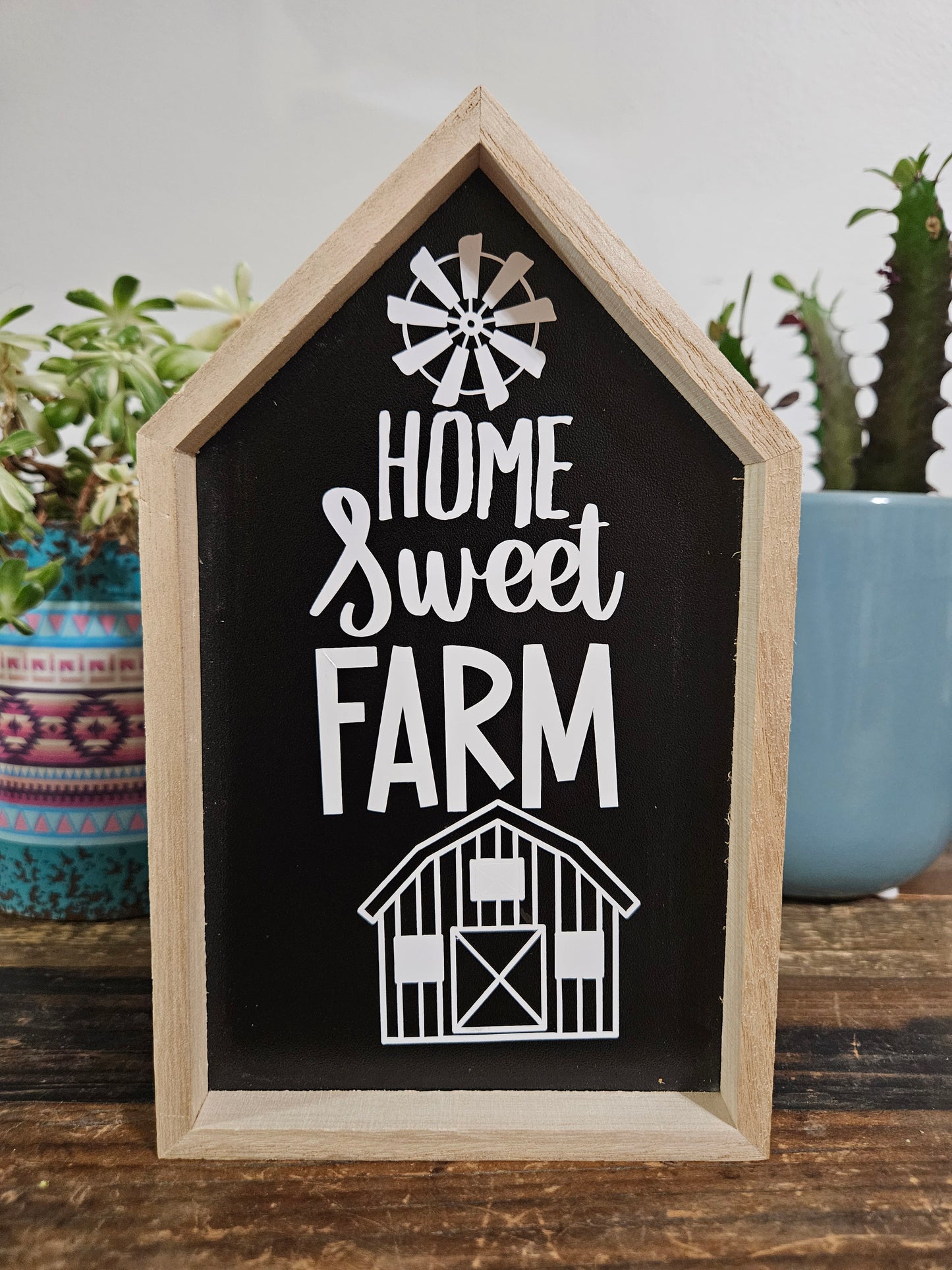 Wooden Decor Home Shaped