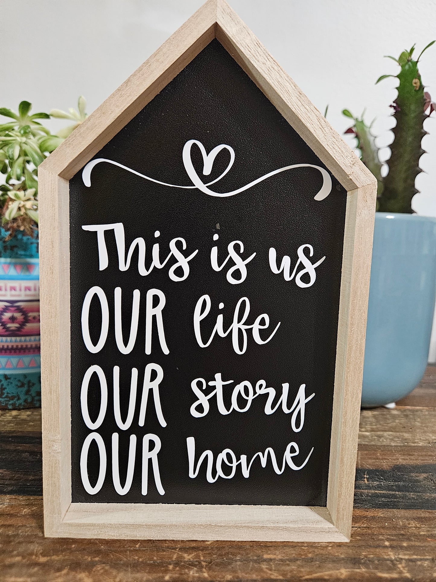 Wooden Decor Home Shaped