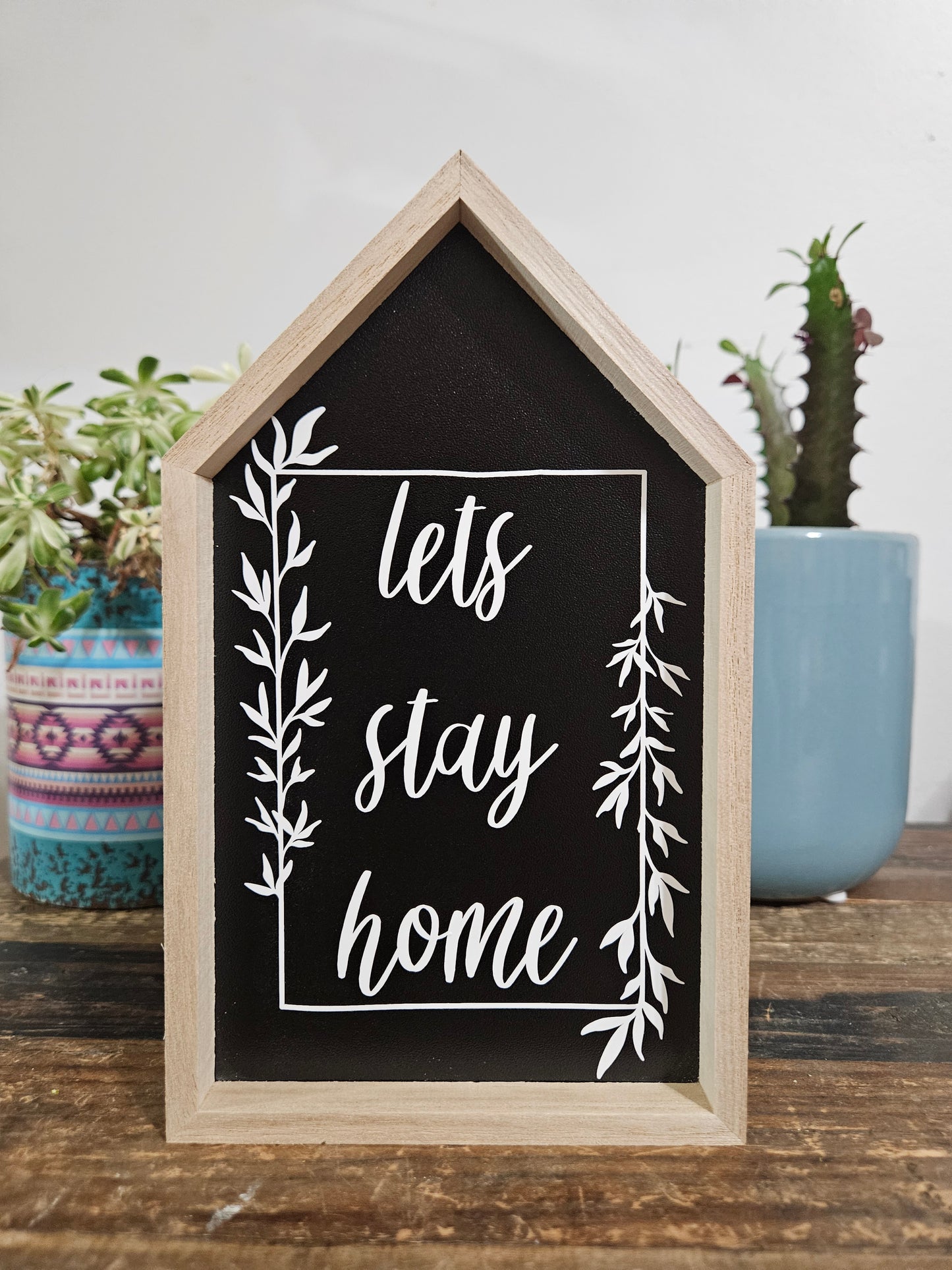 Wooden Decor Home Shaped