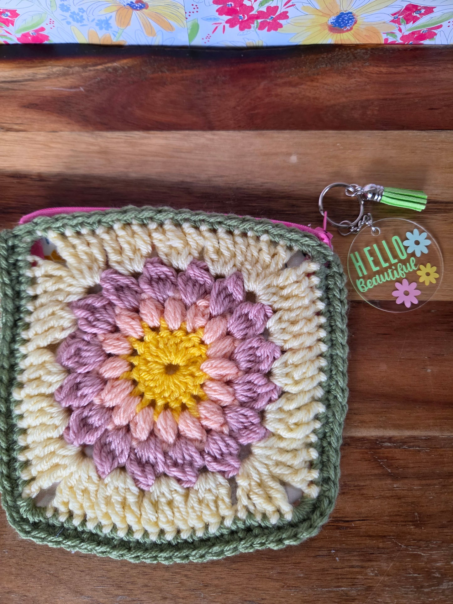 Granny Square Zipper Pouch