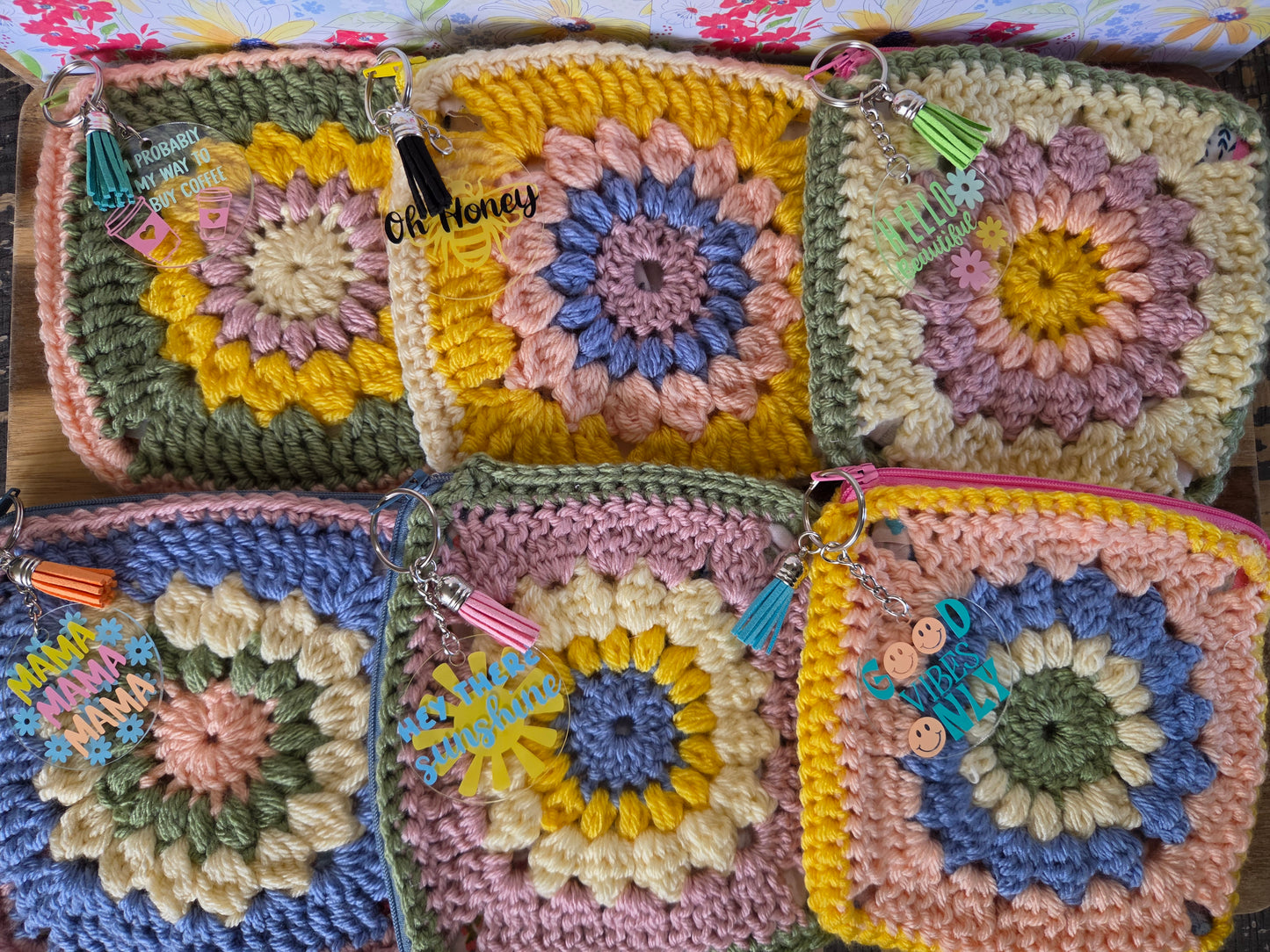 Granny Square Zipper Pouch